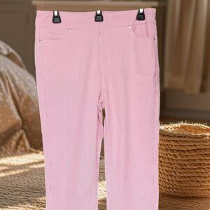 MARIO SERRANI ITALY PINK / WHITE PULL ON PANTS - SIZE M